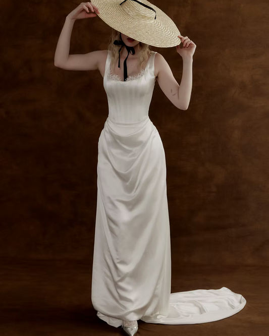 Rue Corseted Satin Wedding Gown